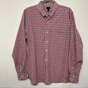 J.Crew 100% Cotton Blue Red Check‎ Men's Shirt Size M